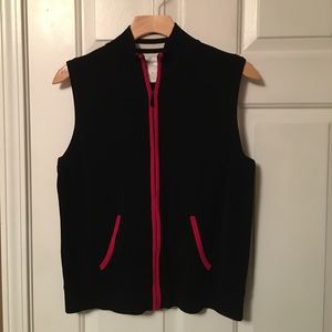 DRAPER's & DAMON'S Women’s Y2K 90’s Vintage Dress Vest Fitted Black Red Piping M